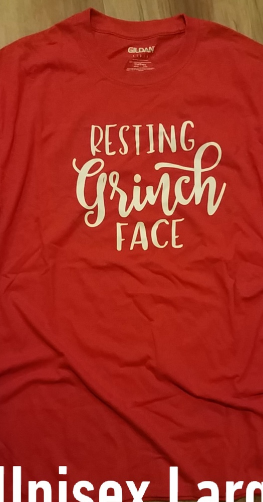 Unisex style shirt red resting grinch face large